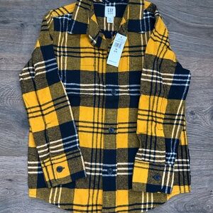 GAP Yellow and Navy Button Down Shirt